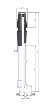 Cox Geelen Econext ® HR dakdoorvoer 2x80mm + PPs rookgaspijp 277233