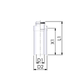 CoxDENS® Afvoerpijp 60/100 L=500mm Connext X3