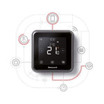 Honeywell Home T6R Wifi slimme thermostaat met standaard zwart Y6H910RW4013