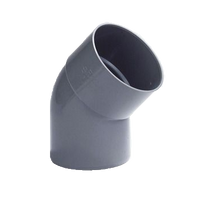 PVC Bocht 40mm lijmmof/ spie 45° grijs | CVketel.nl